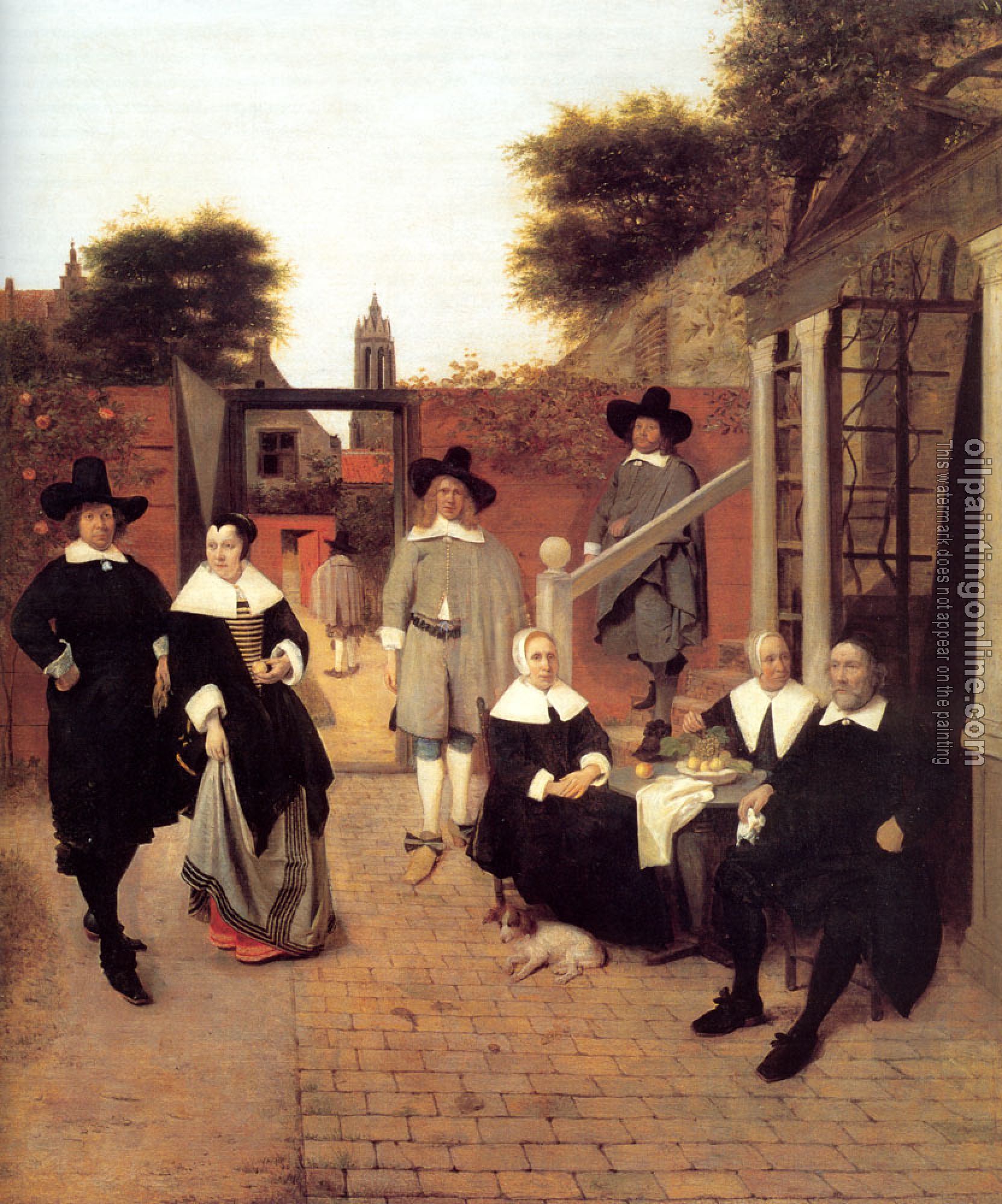 Pieter de Hooch - Portrait of a Family in a Courtyard in Delft